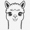 Beautiful Alpaca Animal Vector Design An illustration of a South American camelid animal with a fuzzy coat and long neck.