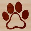 Graphic representation of animal paw prints created with vector art techniques.