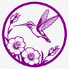 Whimsical Hummingbird in Floral Scene A vibrant illustration of a hummingbird amidst flowers.