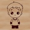 A simple illustration of a young boy with minimal details, suitable for vector art projects.