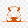Cute Capybara Face Vector Art A close-up illustration of a capybara's face peeking out from behind foliage.