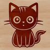 Cute Sitting Kitten Icon A cute sitting cat in vector format, suitable for digital use.