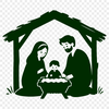 Traditional Nativity scene illustration in vector format.