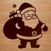A vector graphic image of Santa Claus in bold outline design suitable for commercial or personal use.