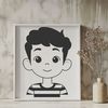 Simple boy design vector art A simple illustration of a young boy in a neutral pose, suitable for graphic design projects.