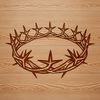 Thorny Christian Symbolism Icon A graphic representation of a crown made from thorns, typically associated with Christian symbolism.