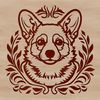 Welsh Corgi Portrait SVG Clip Art An SVG image featuring a breed-specific Welsh Corgi dog portrait.