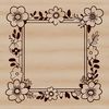 A vector graphic frame with floral designs, suitable for digital crafting and cutting machine applications.