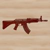Illustration of a rifle with detailed design elements.