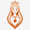 Sacred Heart Devotional Symbol A stylized representation of the Sacred Heart of Mary, a symbol of devotion in Catholicism.