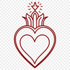 Free Sacred Heart Clip Art A detailed representation of the Sacred Heart in vector format, suitable for commercial and personal use.