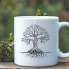 A detailed illustration of a tree with intricate branches and leaves, suitable for digital design projects.