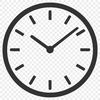A high-quality vector illustration of a clock face with clean lines and precise details.