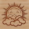 A stylized illustration of the sun, suitable for various design applications.