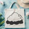 An SVG graphic representation of a fluffy cumulus cloud with soft edges and transparent background.