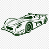 Bold Line Racing Car Clip Art A sleek racing car with bold lines and vibrant colors, ideal for cutting machines like Cricut.