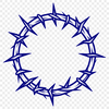 Sacred Thorned Crown Illustration A detailed illustration of a crown made from thorns, used in Christian iconography to represent suffering.