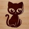 Sitting Kitten SVG Design A cartoon-style illustration of a cute sitting cat, suitable for digital art projects.