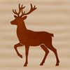 An illustration of a reindeer in profile, suitable for crafting or design projects.