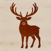 Illustrative vector art of a reindeer against a neutral background.