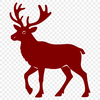 An illustration of a reindeer in profile, suitable for commercial or personal use as a vector graphic.