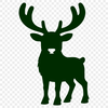 A cartoon reindeer silhouette for Christmas decorations and designs.