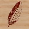 A detailed illustration of a single feather with intricate details, suitable for vector design and cutting machine projects.
