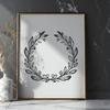 Floral Wreath Clip Art A floral wreath created in a digital vector format, suitable for various uses including web design and crafting.