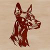 Vector design of a Doberman Pinscher dog breed showcasing its distinctive appearance.