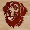 Fluffy Friend Clip Art A golden-colored dog with a fluffy coat and wagging tail, suitable for personal or commercial design projects.