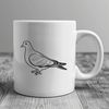 Whimsical White Dove Silhouette A white dove standing on a branch, represented in vector format.
