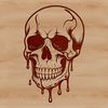 Gothic Skull Design with Drippy Details A gothic-style skull design with dripping details, suitable for vector art and cutting machine projects.