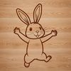 Delightful Rabbit Illustration A digital illustration of a standing rabbit with detailed features.