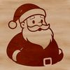 A digital vector illustration of Father Christmas in a traditional winter attire.