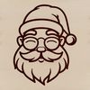 Classic Santa Silhouette with Glasses A simple line drawing of Father Christmas wearing glasses, a classic winter character.