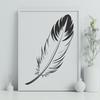 Free Vector Feather Clip Art Image An intricate, hand-drawn design of a feather with clean lines and geometric shapes.