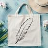 Beautiful Free Feather Graphic An SVG graphic of a single feather with detailed lines and shapes.
