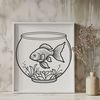 Isolated Goldfish Illustration for Crafters An isolated vector graphic design of a goldfish, suitable for various digital and crafting applications.
