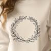 Floral Wreath Design for Easy Editing A floral wreath design made from vector shapes for easy editing and customization.