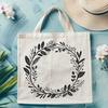Beautiful SVG Floral Wreath Template A floral wreath design created as a vector SVG file for digital use.