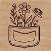 Intricate Flower Pocket Design A floral design featuring a stylized pocket with intricate flower patterns.