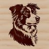 Curly-Coated Cutie Vector Art An illustration of a curly-coated Australian Shepherd dog with its head held high.