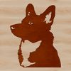 A digital illustration of a corgi's head, suitable for use as vector art.