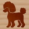 A standing poodle in profile, suitable for vector art and commercial or personal use.