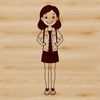 A young female silhouette created as a vector art design.
