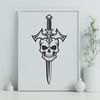 Intricate Gothic Skull Vector A stylized Gothic-inspired skull design with intricate details, suitable for digital cutting and crafting projects.