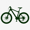 Vector graphic illustration of a bicycle in silhouette.