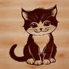 Cute Cartoon Cat Vector Image A cute cartoon kitten sitting on its haunches with big round eyes.