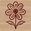 Wildflower Graphic Design Illustration A single wild flower with petals and center, designed as vector art for digital use.