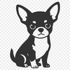 A digital illustration of a small dog breed, a Chihuahua, in simple vector design.